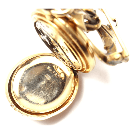 Tiffany & Co. 1980s 18KT Yellow Gold Diamond Watch Brooch inside