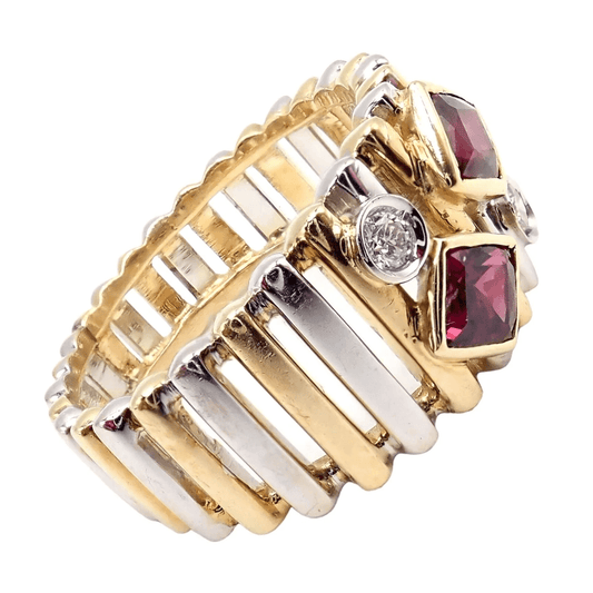 Van Cleef & Arpels Post-1980s 18KT White & Yellow Gold Ruby & Diamond Ring side