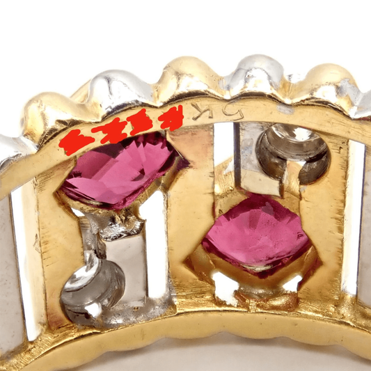 Van Cleef & Arpels Post-1980s 18KT White & Yellow Gold Ruby & Diamond Ring serial number
