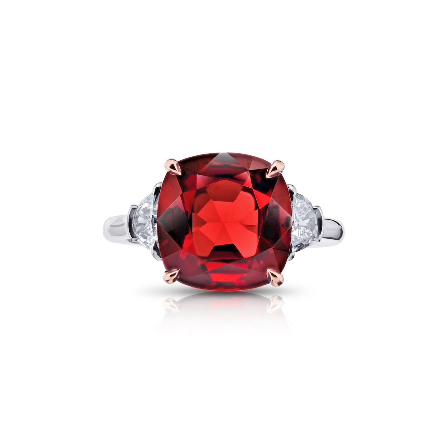 Contemporary Platinum Spinel & Diamond Ring front