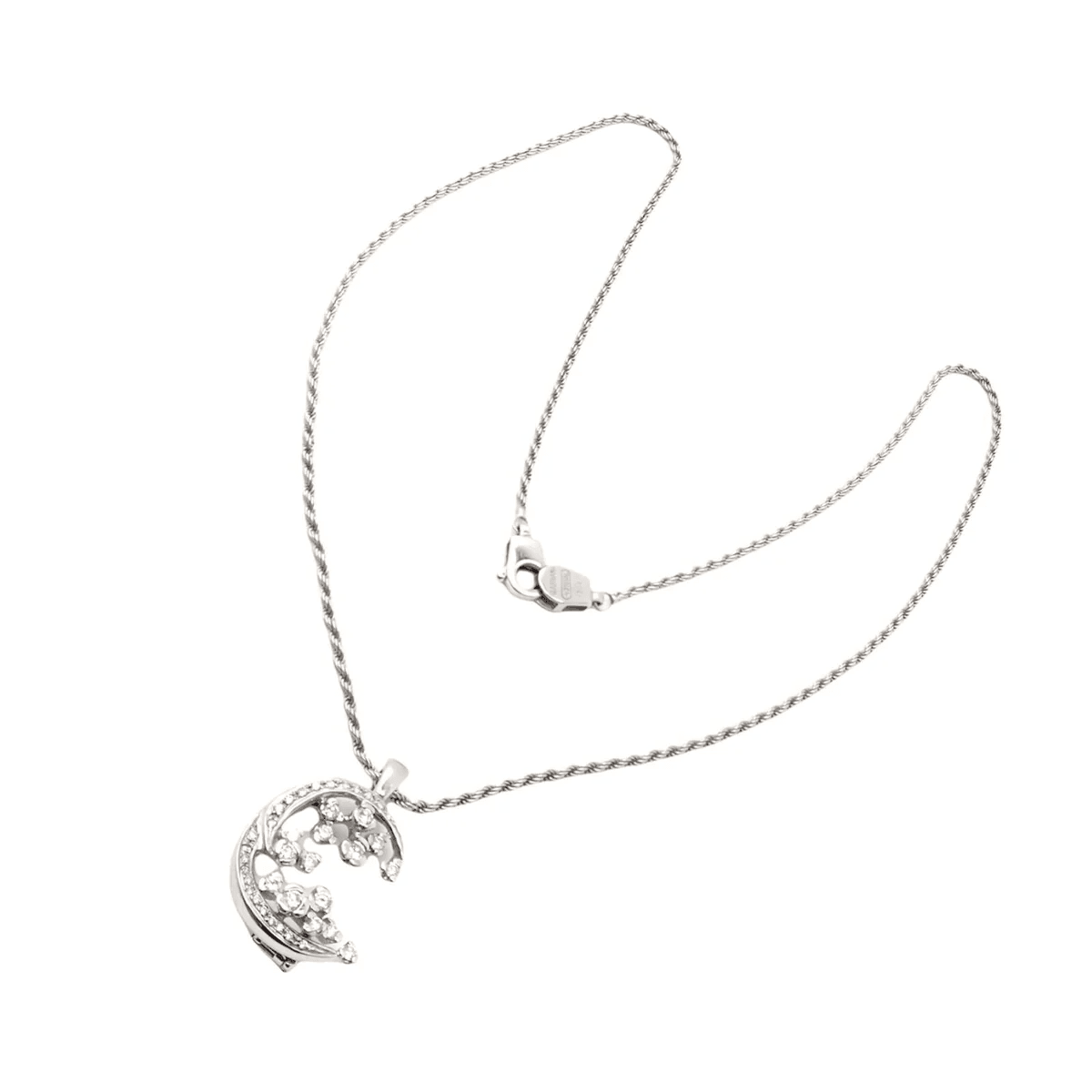Damiani Italy Post-1980s 18KT White Gold Diamond Necklace frront