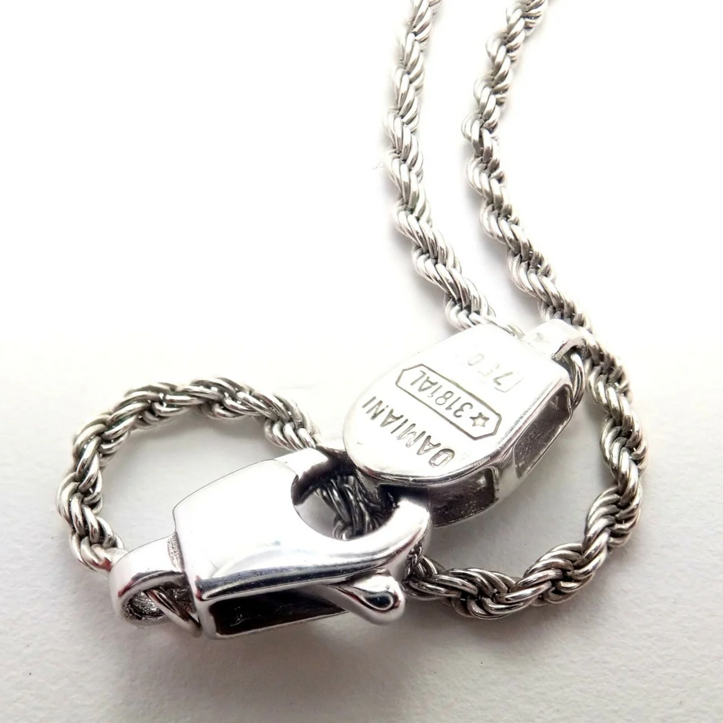 Damiani Italy Post-1980s 18KT White Gold Diamond Necklace signature