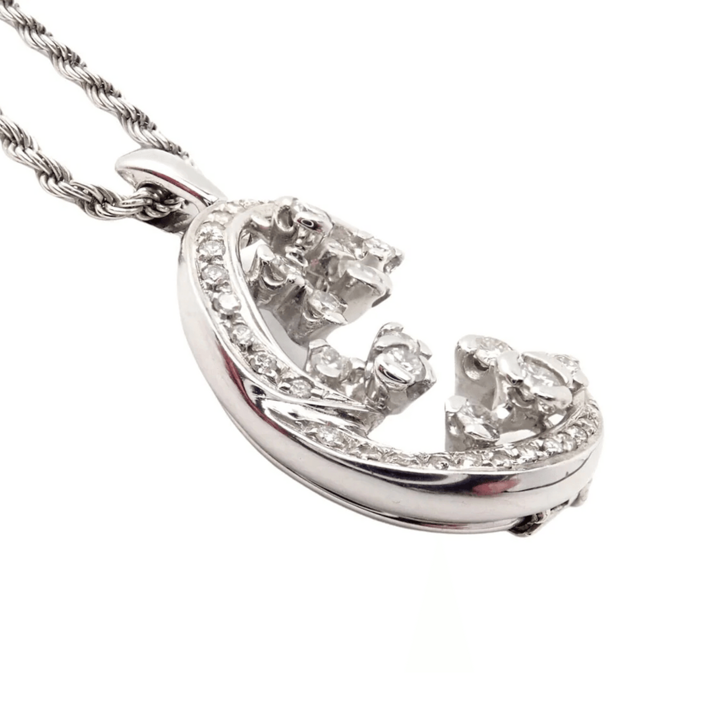 Damiani Italy Post-1980s 18KT White Gold Diamond Necklace side