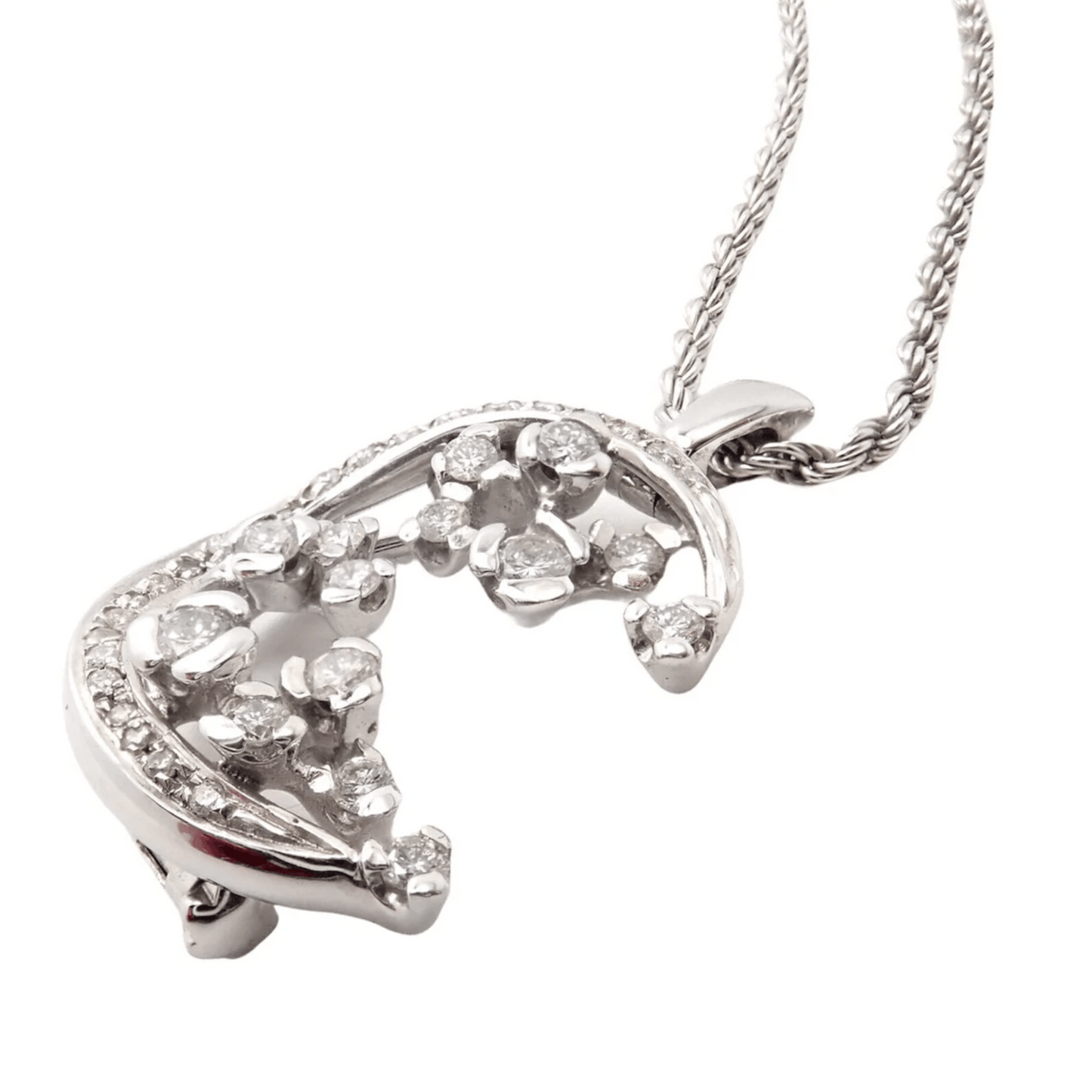Damiani Italy Post-1980s 18KT White Gold Diamond Necklace front