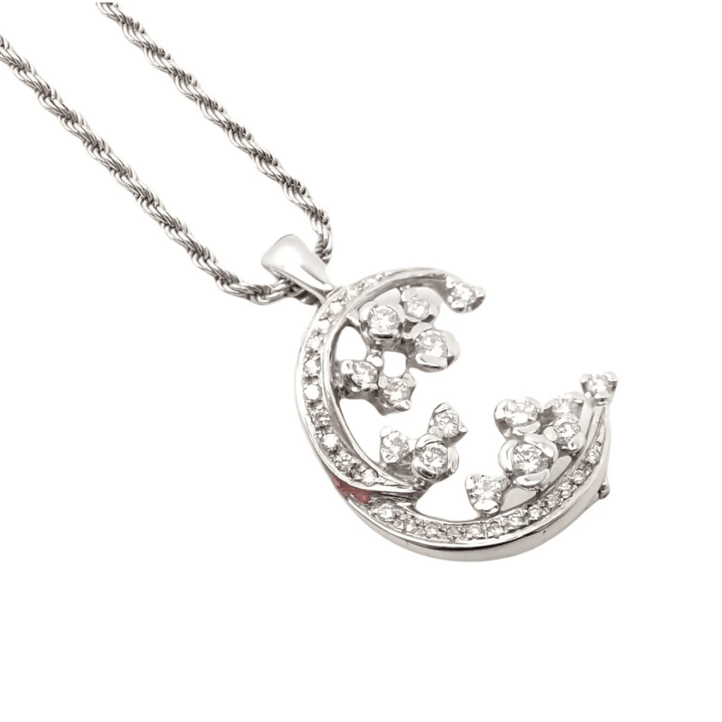 Damiani Italy Post-1980s 18KT White Gold Diamond Necklace front