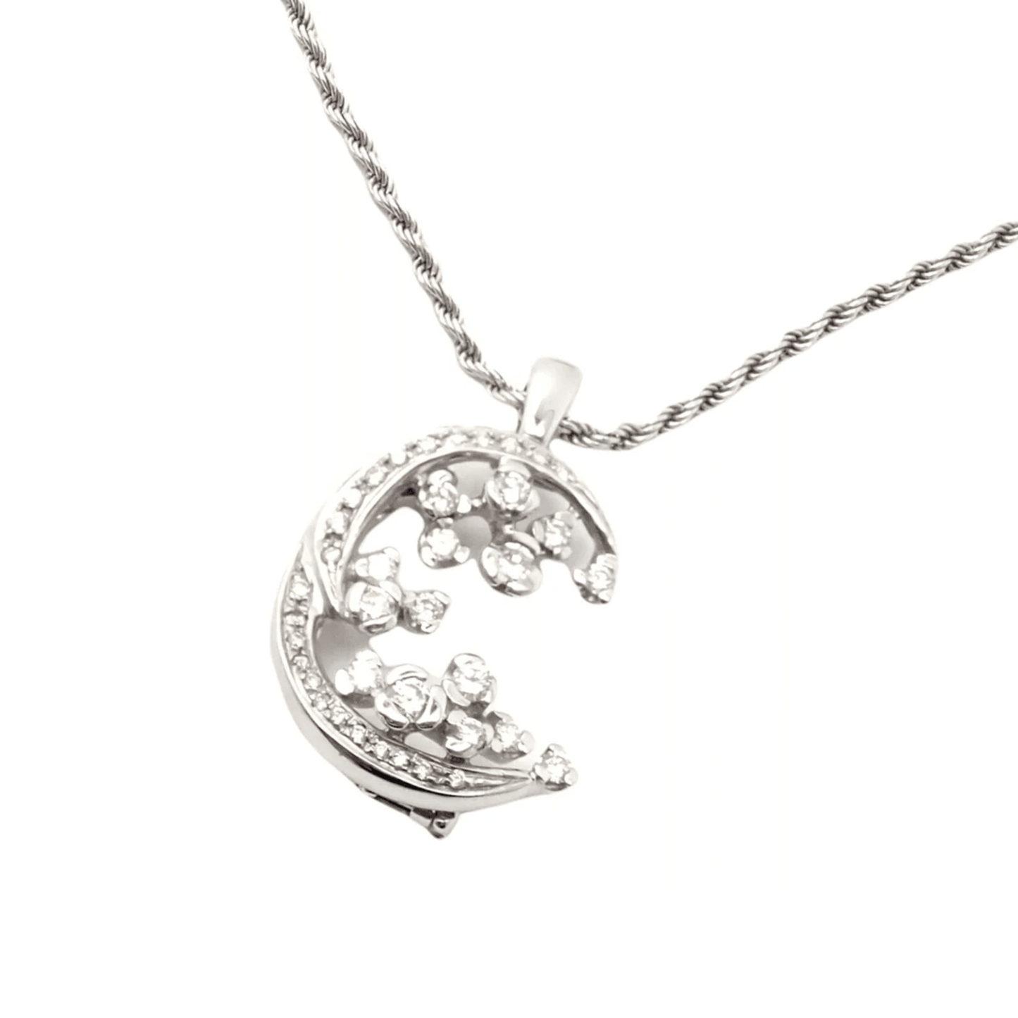 Damiani Italy Post-1980s 18KT White Gold Diamond Necklace front