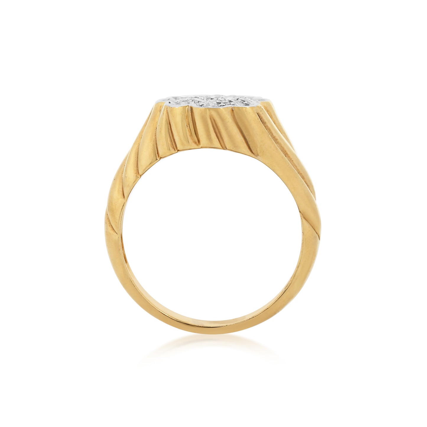 1970s 14KT Yellow Gold Diamond Ring profile