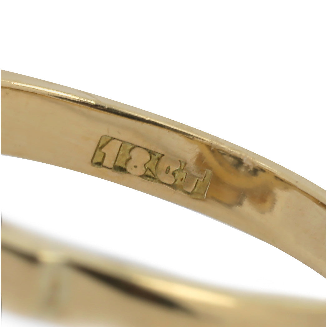 1950s Platinum & 18KT Yellow Gold Diamond Ring hallmarks