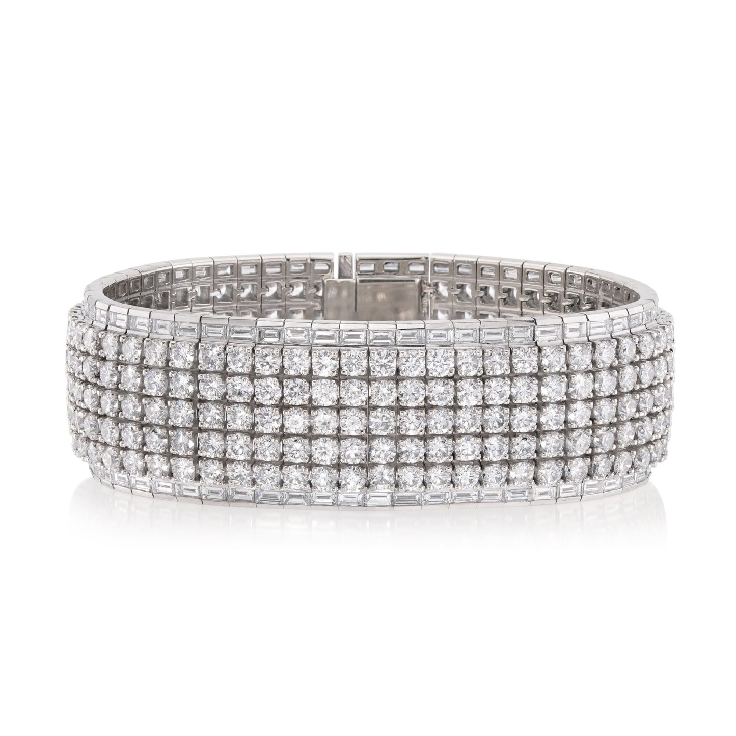 1980s 18KT White Gold Diamond Bracelet front