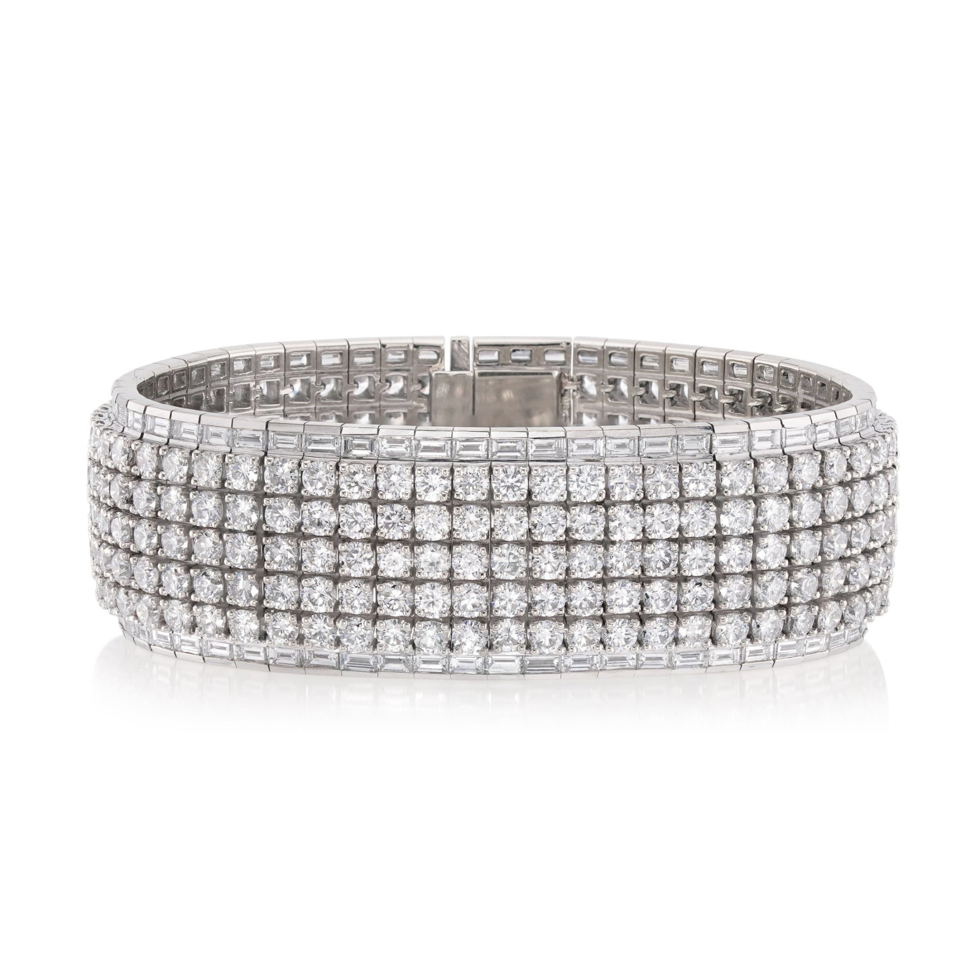 1980s 18KT White Gold Diamond Bracelet front