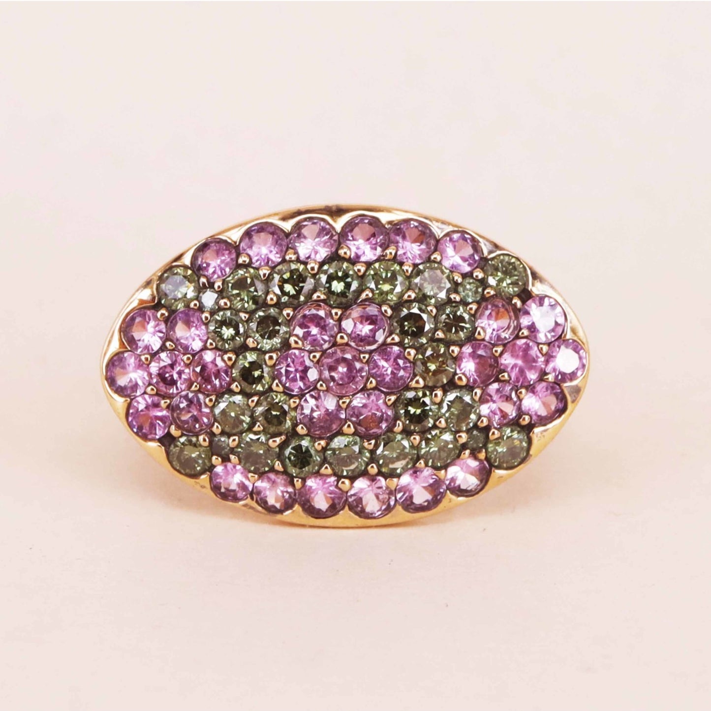 Contemporary 18KT Yellow Gold Sapphire Ring front