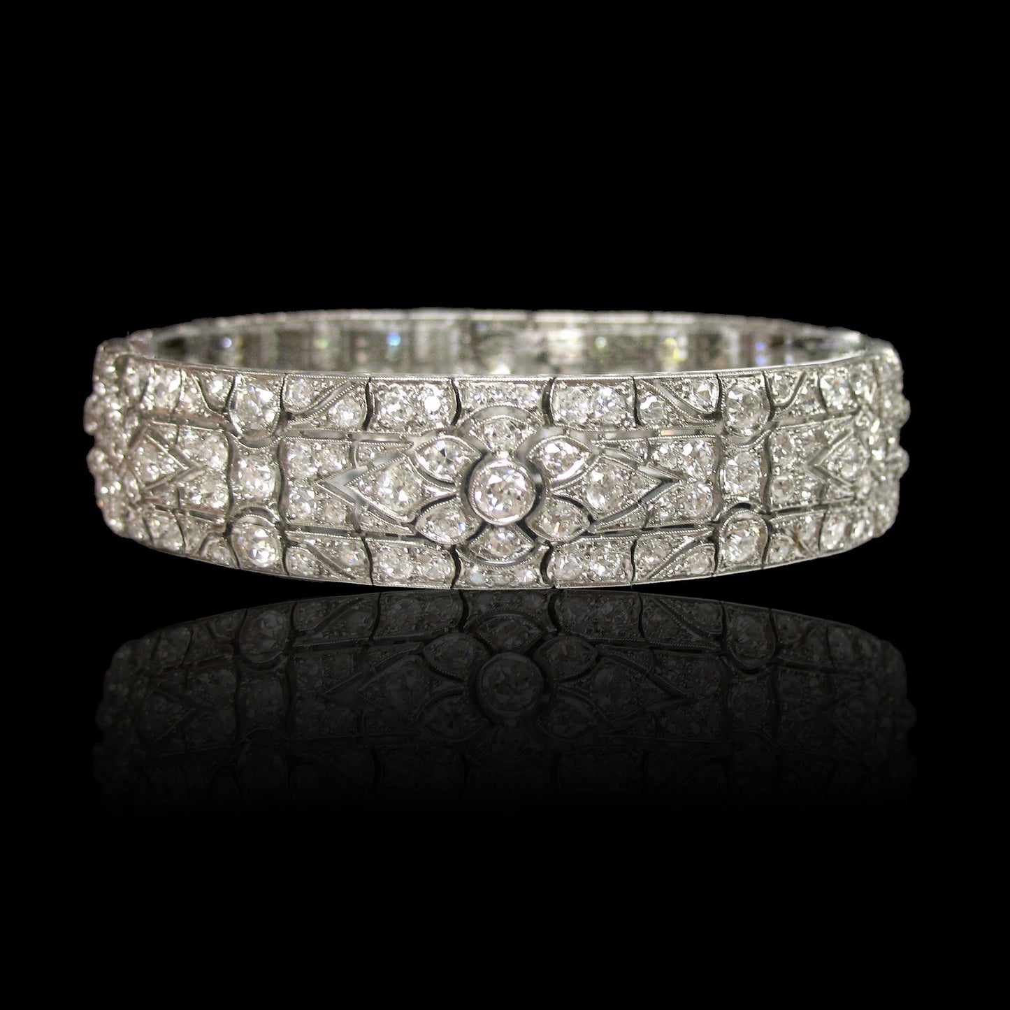 Art Deco Platinum Diamond Bracelet front