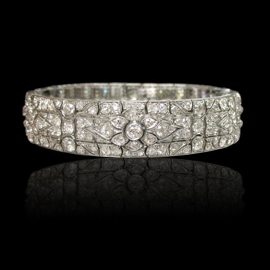 Art Deco Platinum Diamond Bracelet front