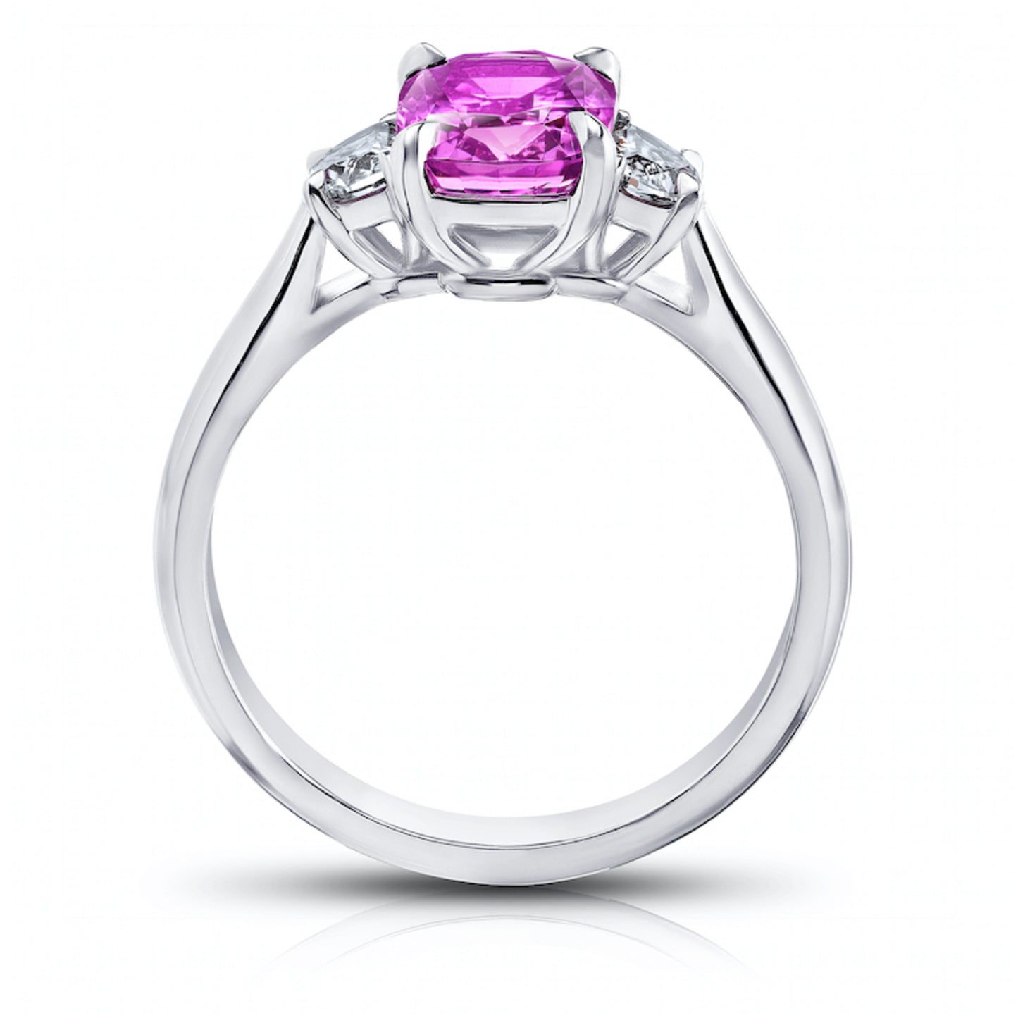 Contemporary Platinum Sapphire & Diamond Ring profile