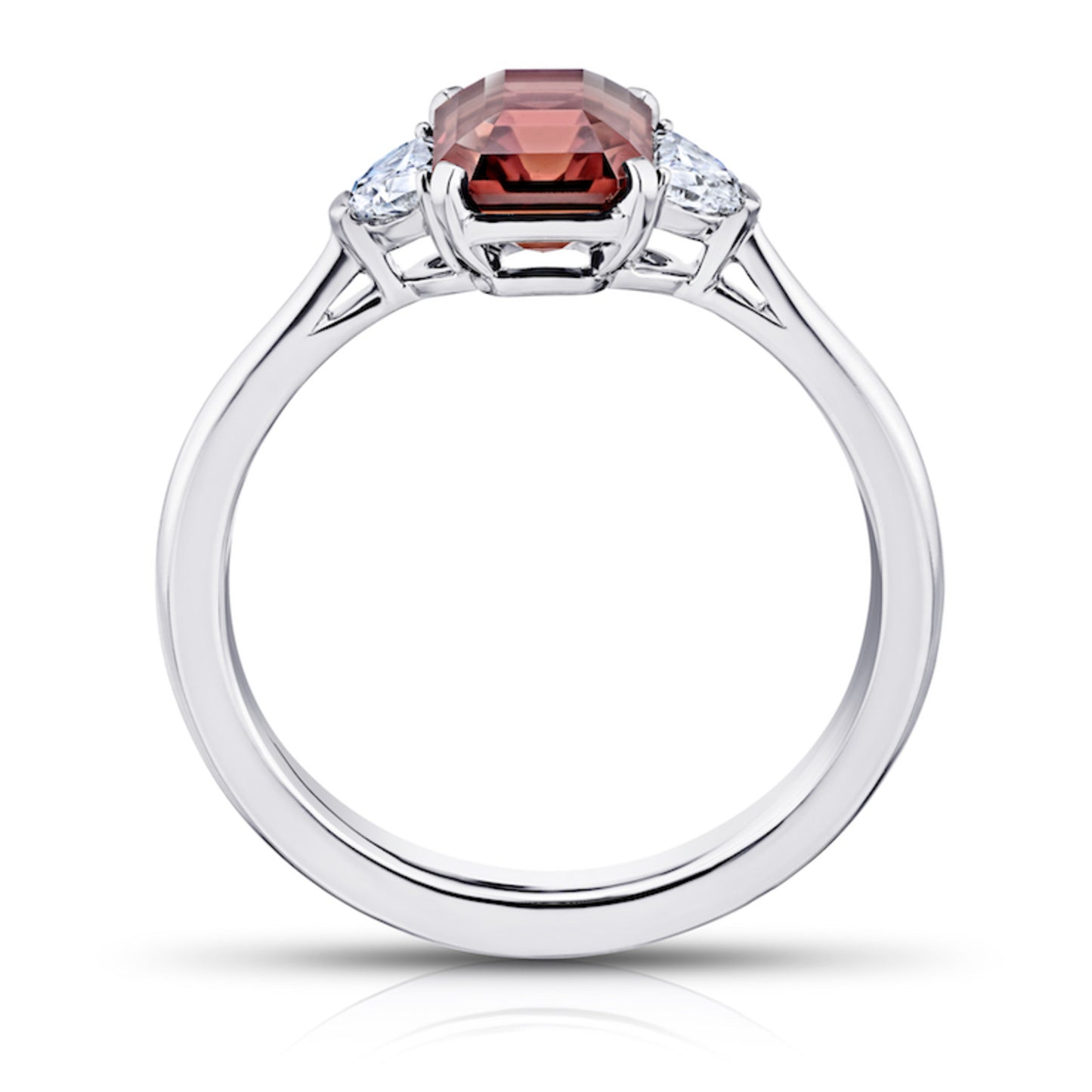 Contemporary Platinum Sapphire & Diamond Ring profile