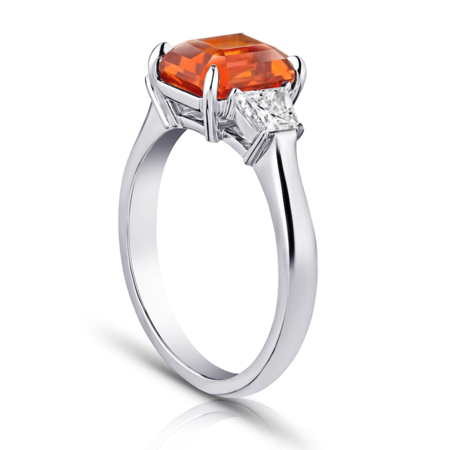 Contemporary Platinum Sapphire & Diamond Ring side