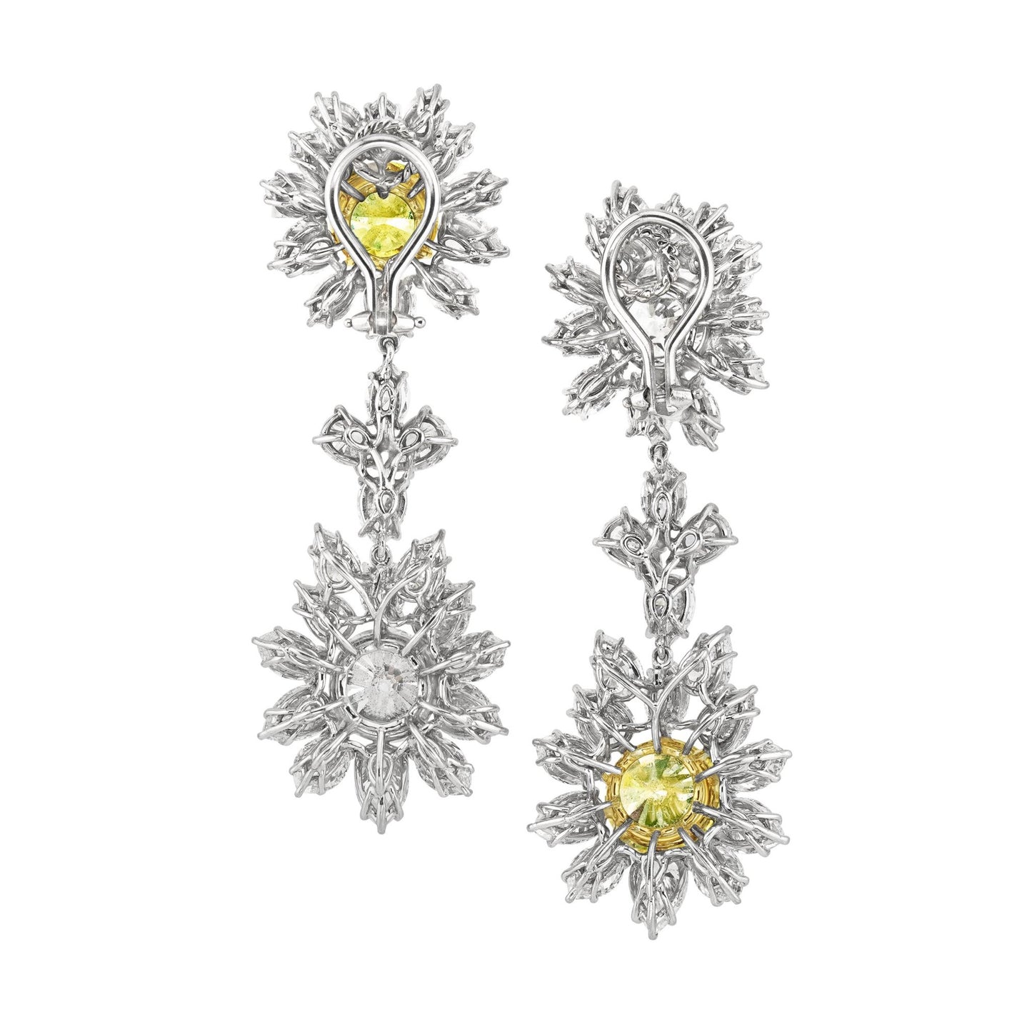 1960s Platinum Diamond Earrings back