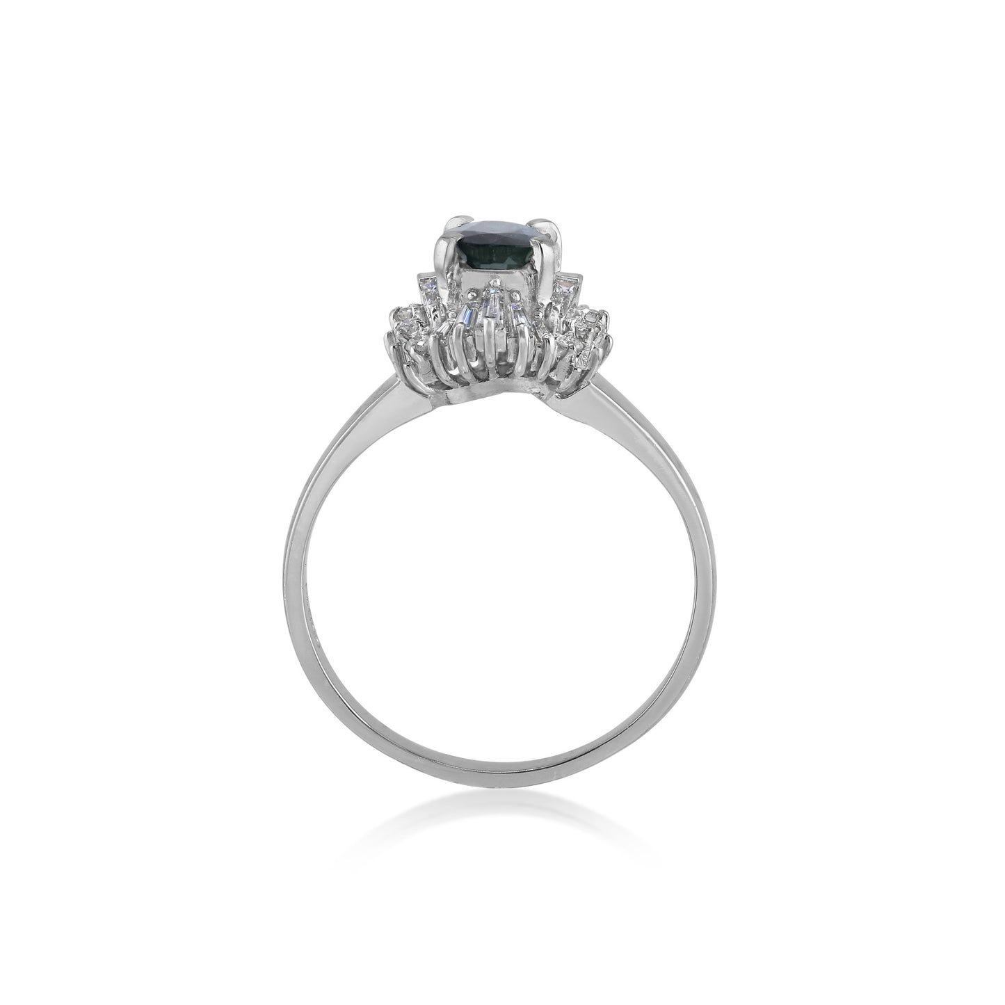 Post-1980s Platinum Sapphire & Diamond Ring profile