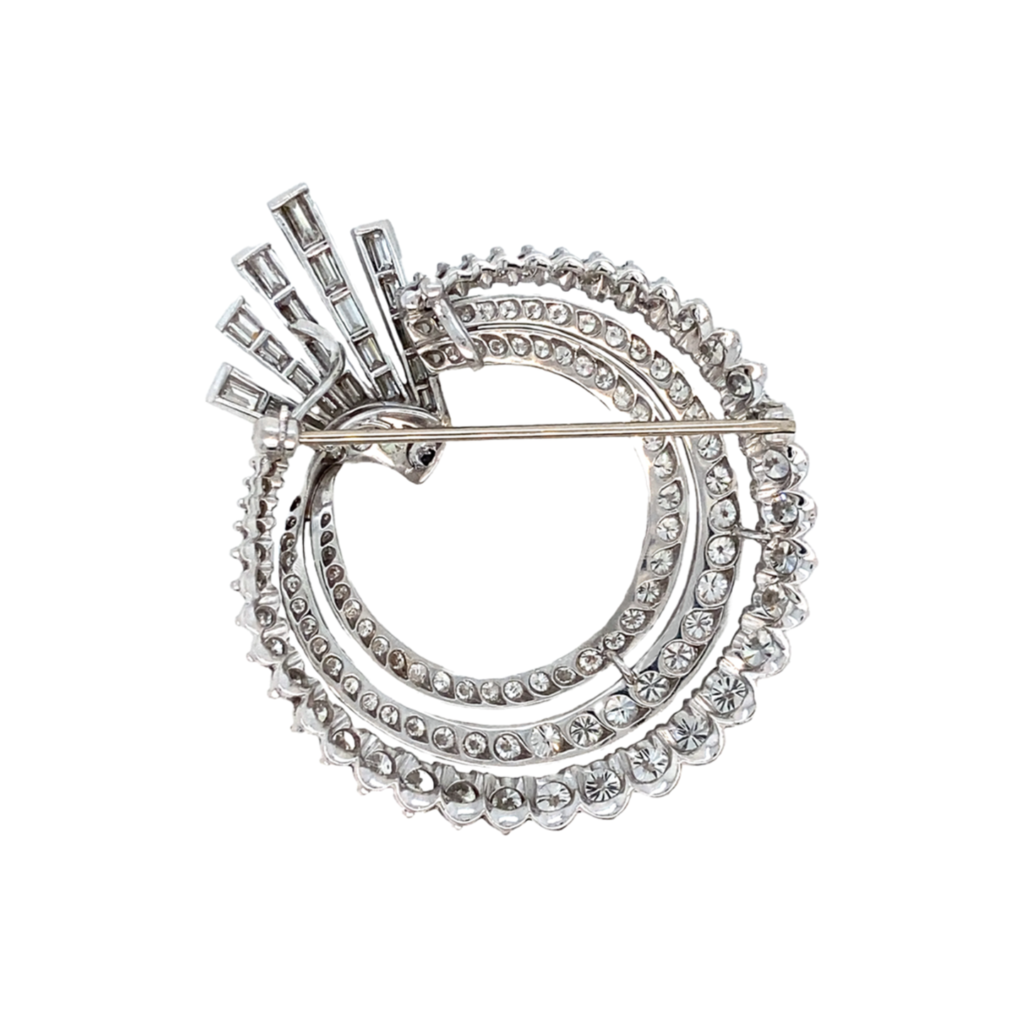 1960s Platinum Diamond Brooch back