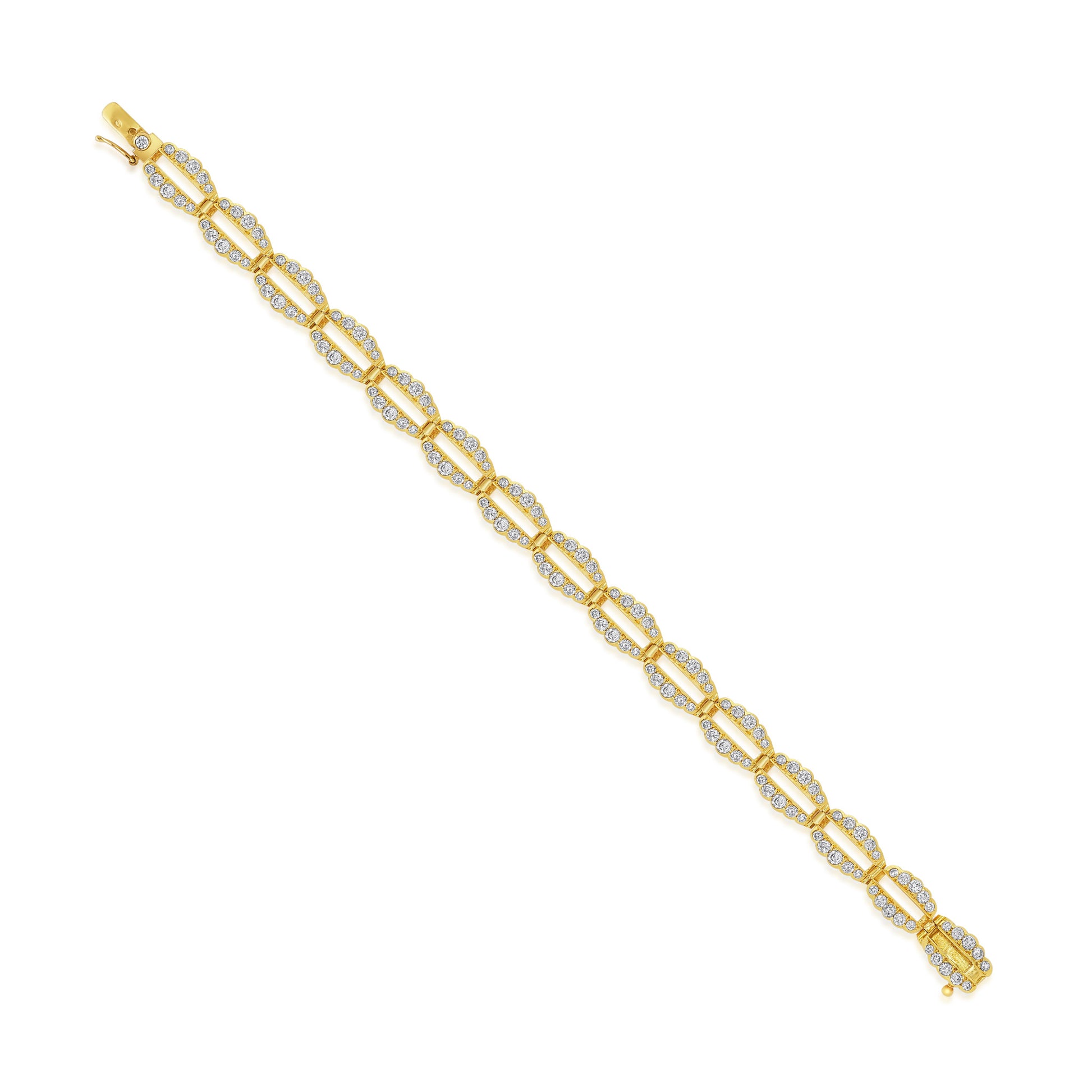Post-1980s 18KT Yellow Gold Diamond Bracelet front