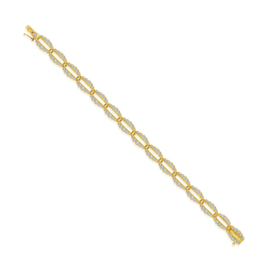 Post-1980s 18KT Yellow Gold Diamond Bracelet front
