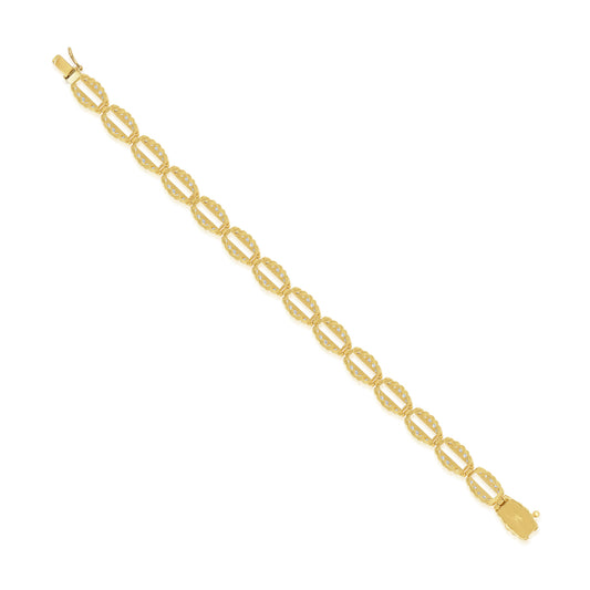 Post-1980s 18KT Yellow Gold Diamond Bracelet back