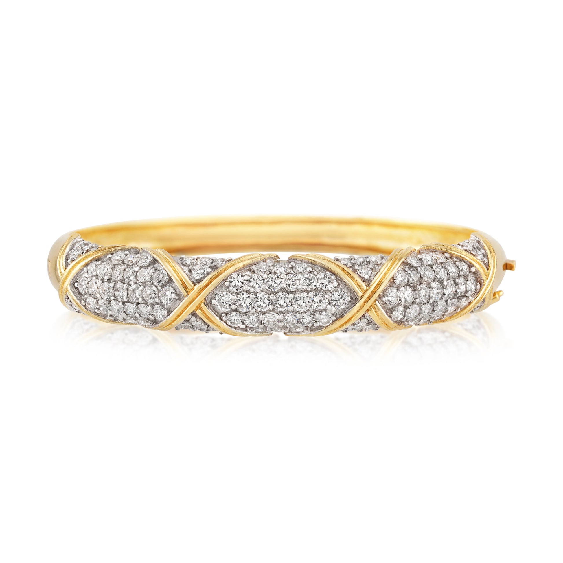 Post-1980s 14KT White & Yellow Gold Diamond Bracelet front