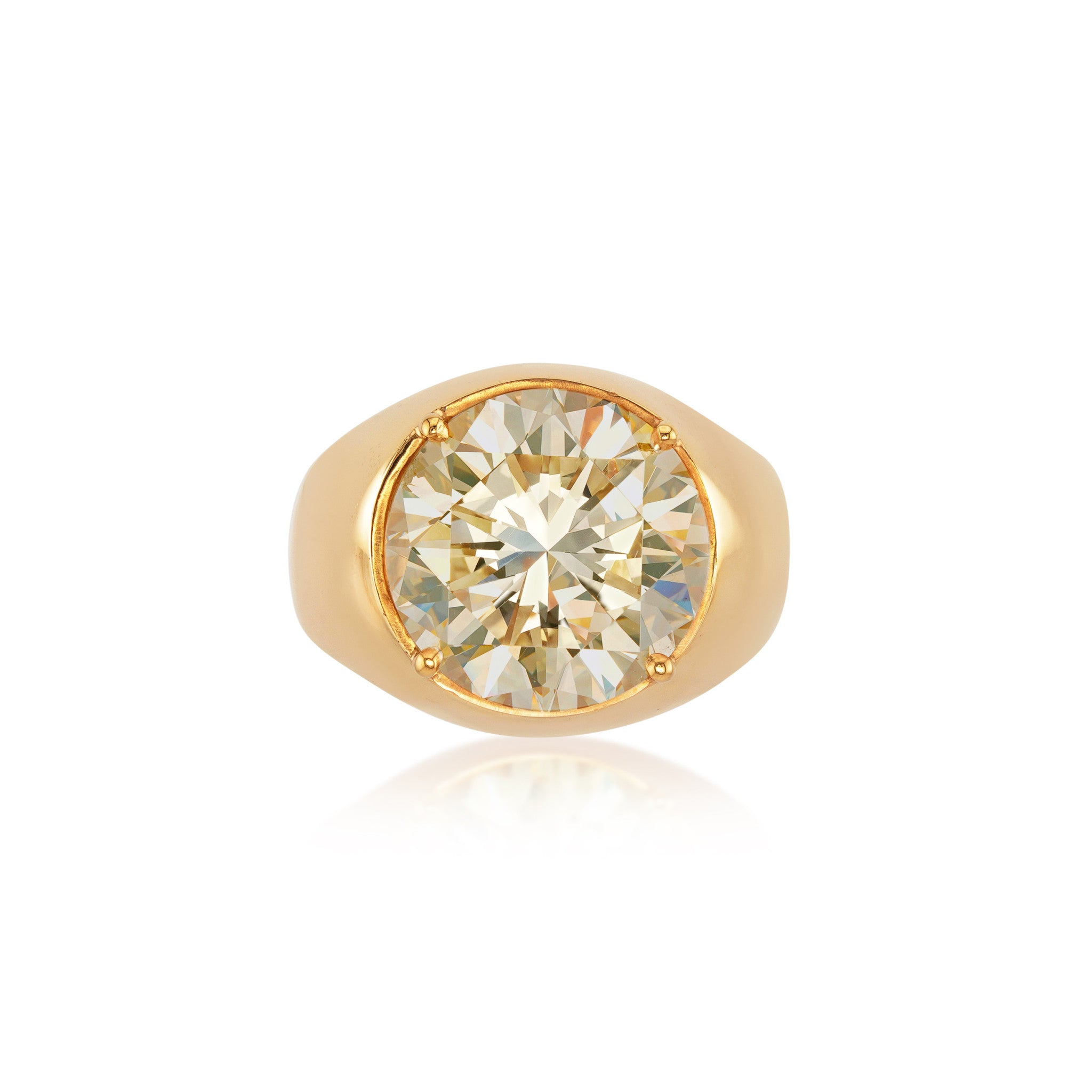 1950s 14KT Yellow Gold Diamond Ring