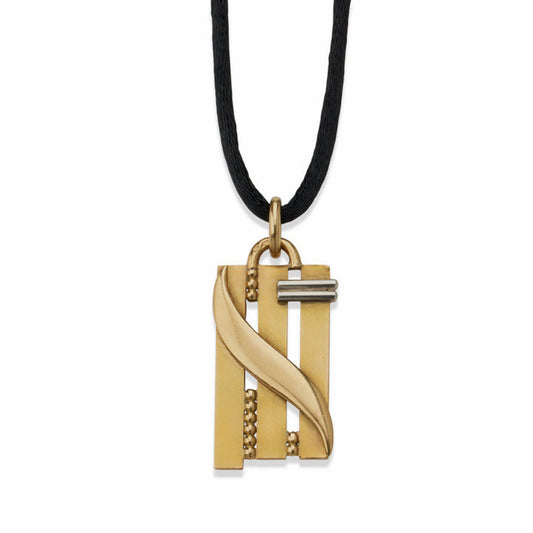Jean Després French 1950s 18KT Yellow Gold Pendant Necklace front