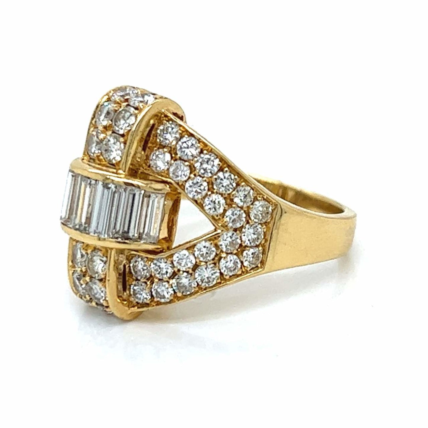 Alessandra Ria Post-1980s 18KT Yellow Gold Diamond Ring side
