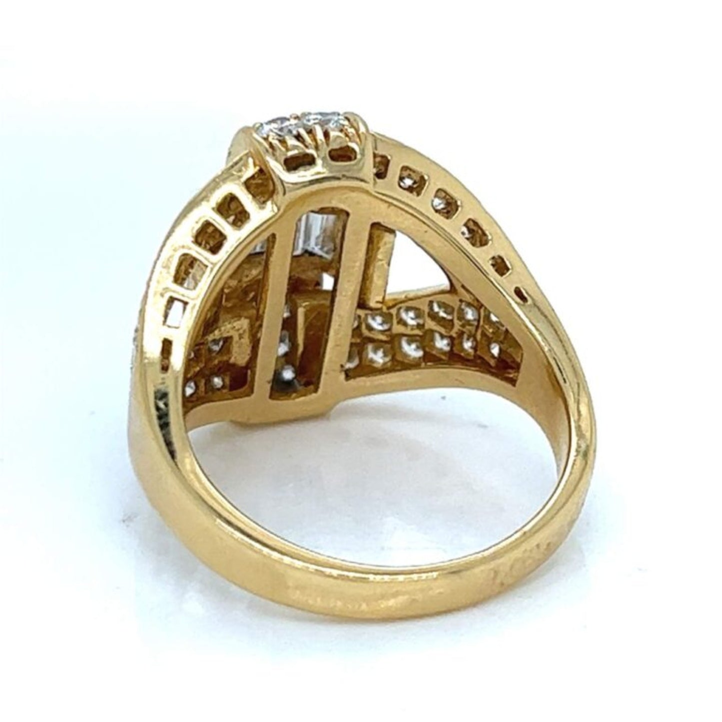 Alessandra Ria Post-1980s 18KT Yellow Gold Diamond Ring back