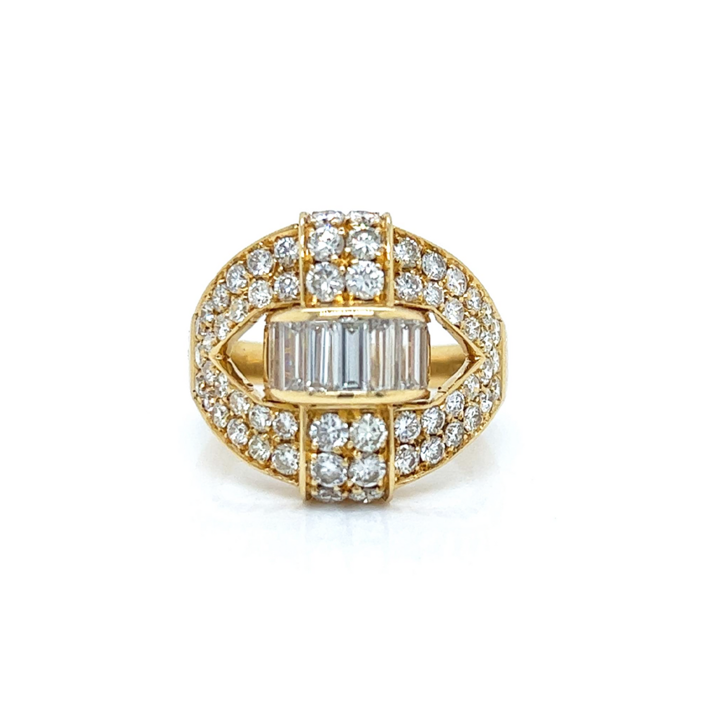 Alessandra Ria Post-1980s 18KT Yellow Gold Diamond Ring front