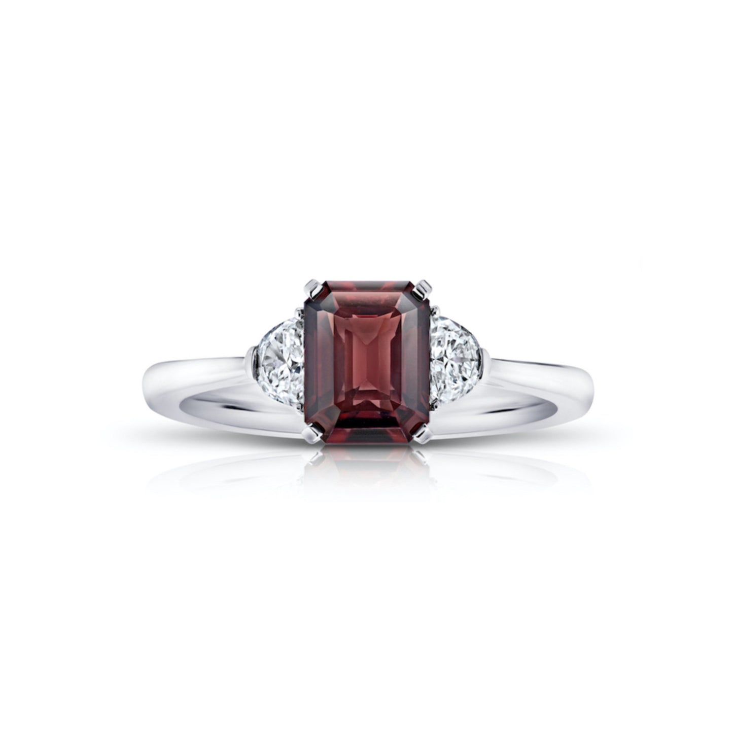 Contemporary Platinum Sapphire & Diamond Ring front