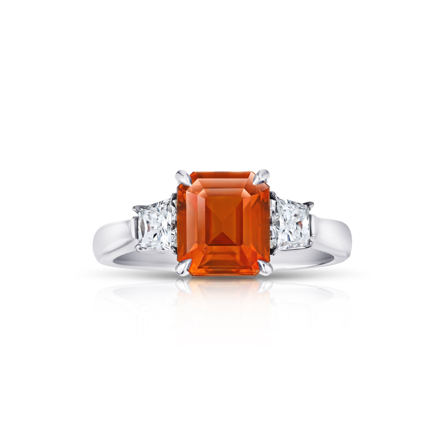 Contemporary Platinum Sapphire & Diamond Ring front