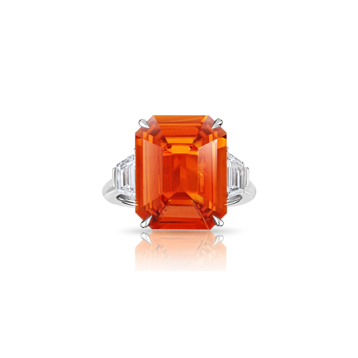 Contemporary Platinum Sapphire & Diamond Ring front