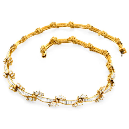 Kurt Wayne Post-1980s 18KT Yellow Gold Diamond Necklace front