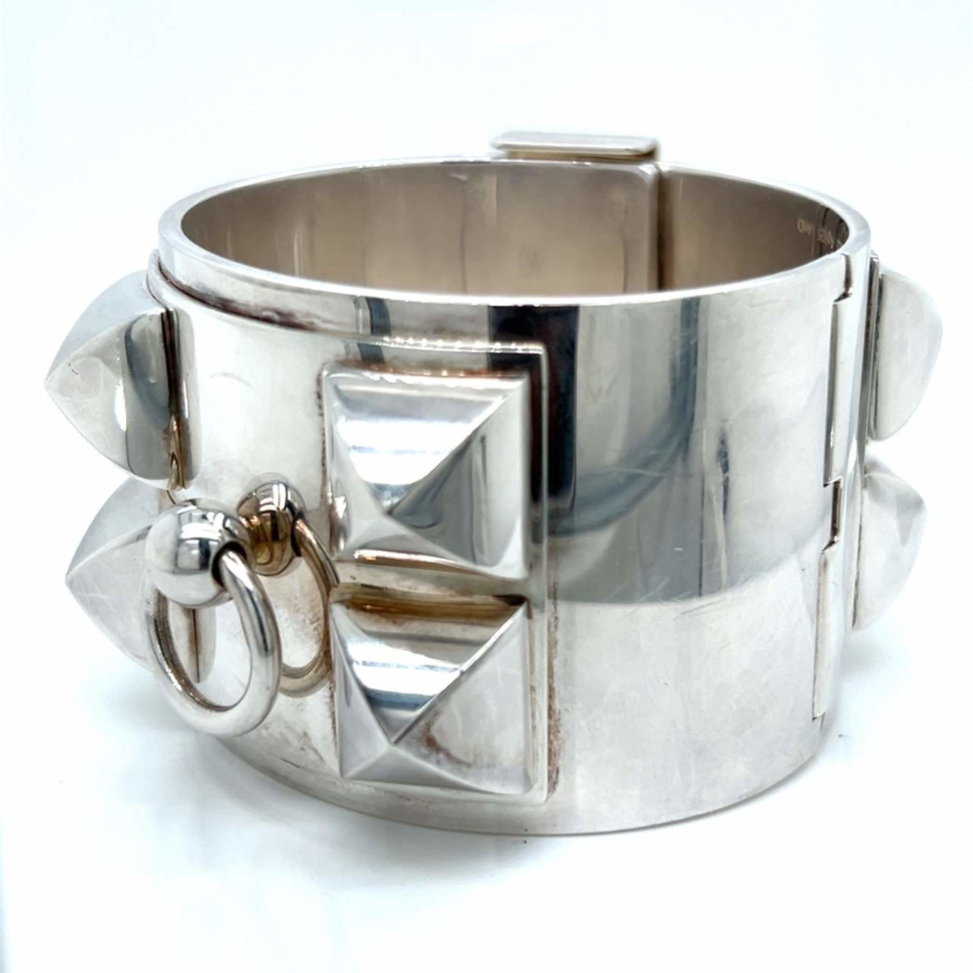 Hermes Post-1980s Silver Collier de Chien Bracelet side
