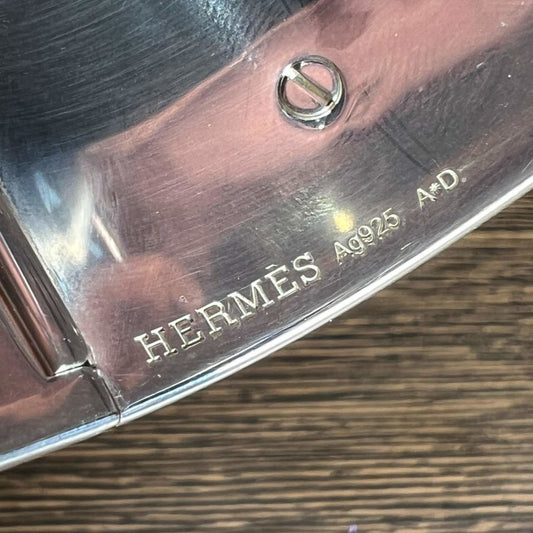Hermes Post-1980s Silver Collier de Chien Bracelet signature