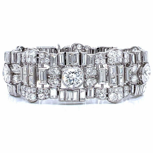 Lacloche Freres Art Deco Platinum Diamond Bracelet front