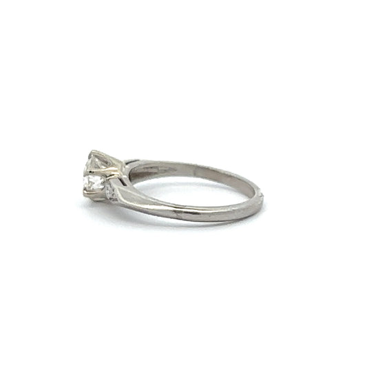 Art Deco Platinum Diamond Ring side view
