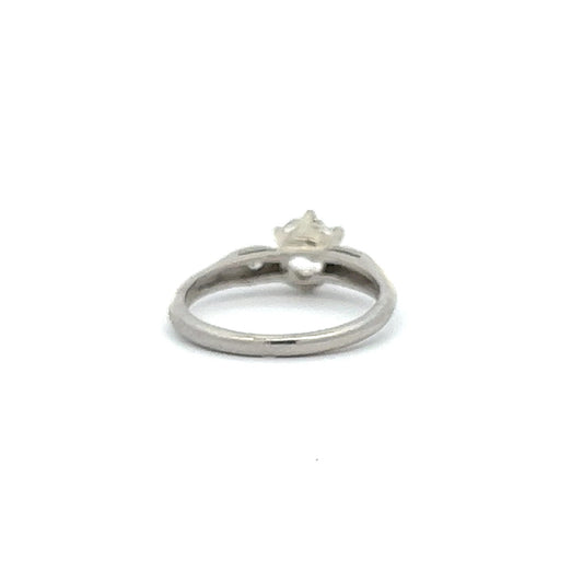 Art Deco Platinum Diamond Ring back view