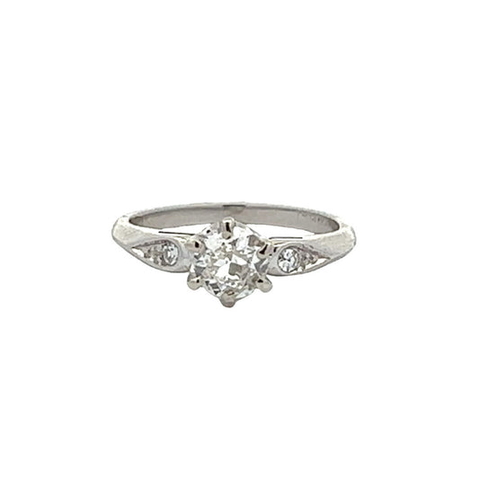 Art Deco Platinum Diamond Ring front view