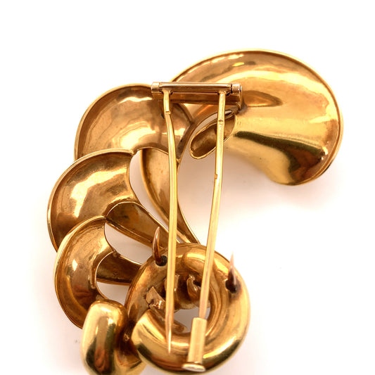 Bancelin Paris 1940s 18KT Yellow Gold Brooch back