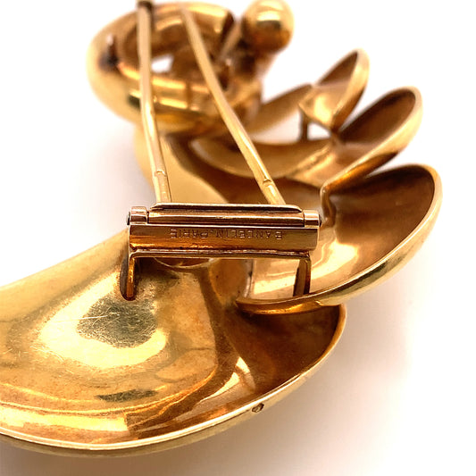 Bancelin Paris 1940s 18KT Yellow Gold Brooch signature