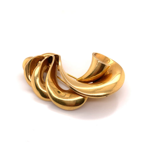 Bancelin Paris 1940s 18KT Yellow Gold Brooch front
