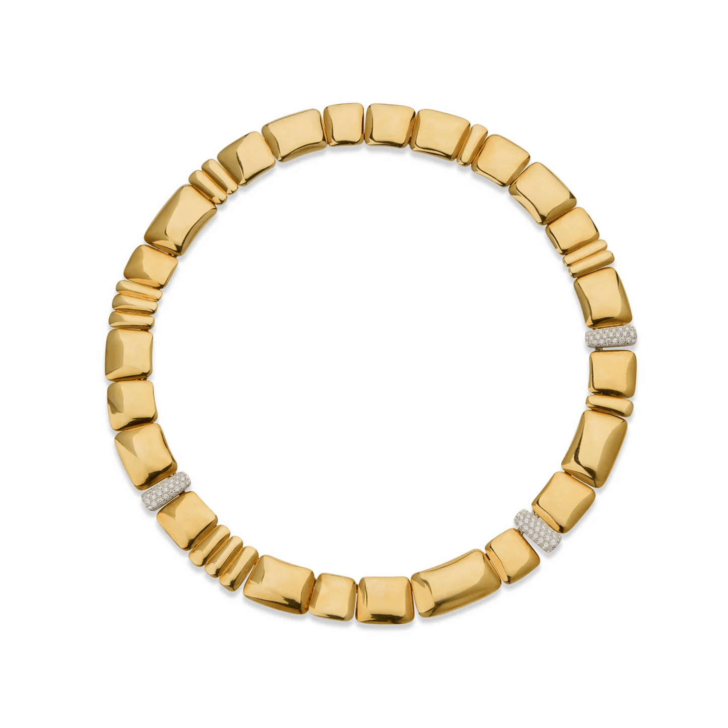 Tiffany & Co. 1980s 18KT Yellow Gold Diamond Necklace front