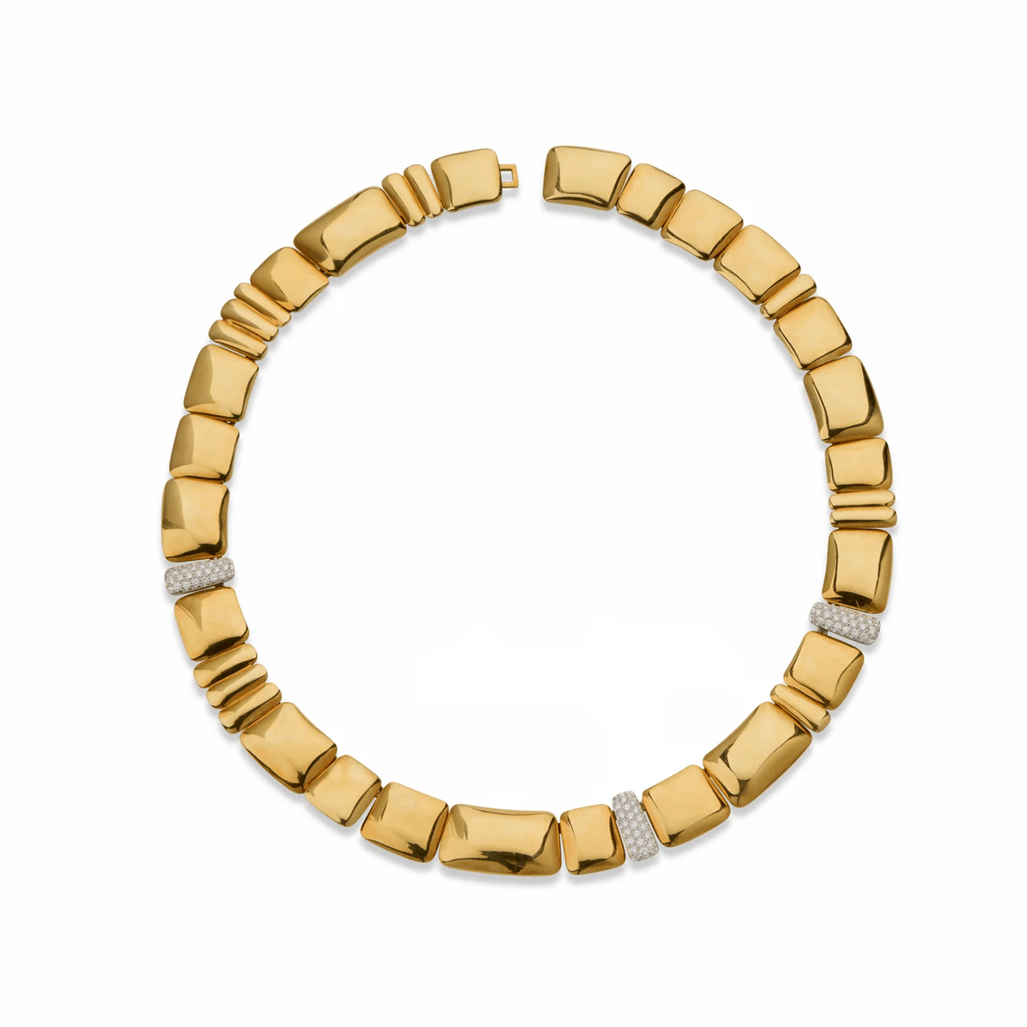 Tiffany & Co. 1980s 18KT Yellow Gold Diamond Necklace front