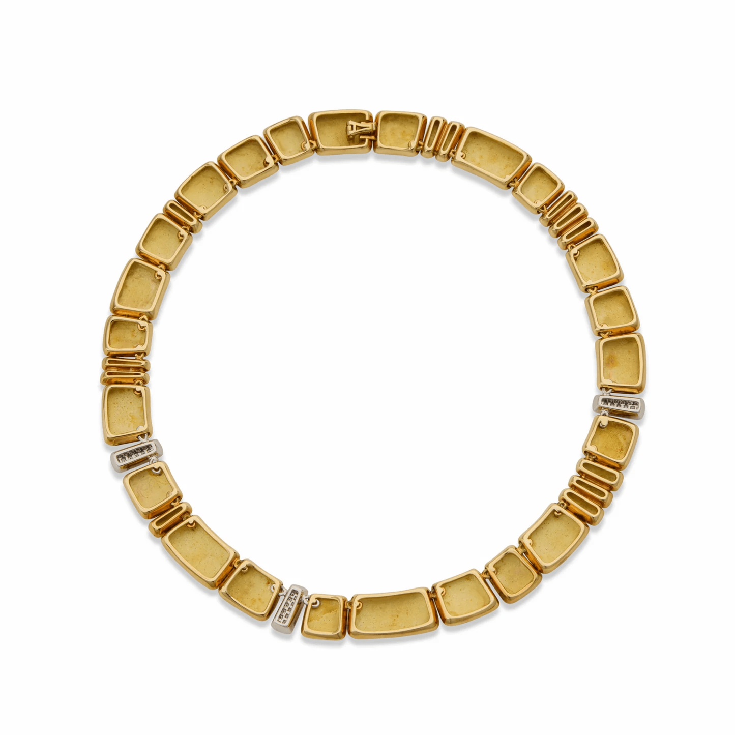 Tiffany & Co. 1980s 18KT Yellow Gold Diamond Necklace back