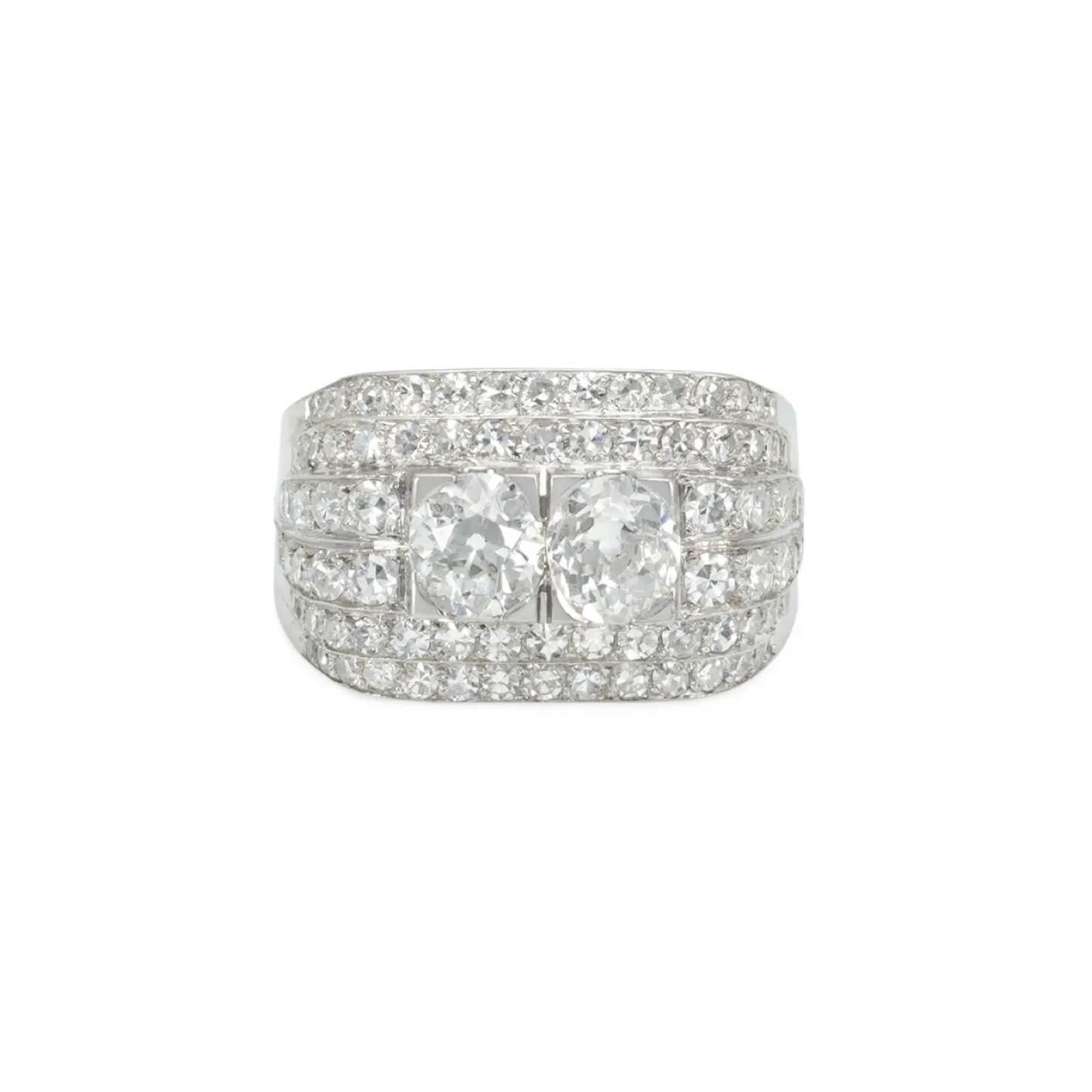 Art Deco Platinum Diamond Ring front