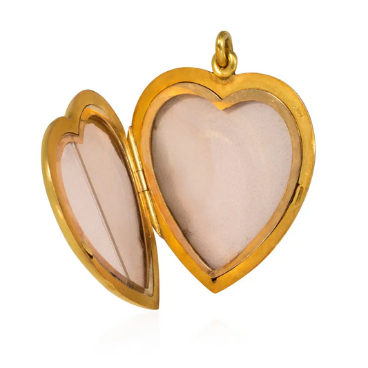 Victorian 14KT Yellow Gold Heart Locket inside